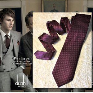 DUNHILL Blue with Red Sailboat Patterned Necktie